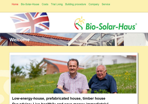 Englische Website der Bio-Solar-Haus GmbH, Sankt Alban